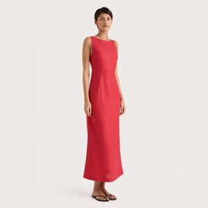 Faithfull the Brand Lydie Maxi Dress Red Linen
